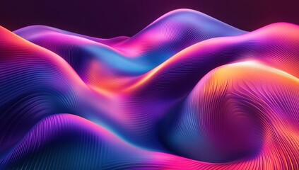Poster - Vibrant Abstract Waves with Dynamic Colors and Fluid Shapes Creating a Stunning Visual Experience in a Rich Gradient Spectrum