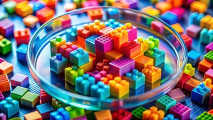 Poster - Abstract Petri Dish Toy Background for Science Presentations - Colorful Microscopic World