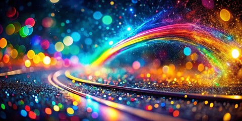Poster - Abstract Rainbow Glitter Transportation Backdrop: Surreal Photo
