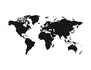 a black and white map of the world