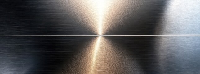 Poster - Polished Metallic Surface with Radiant Center Emphasizing Reflections and Textures in a Smooth Finish