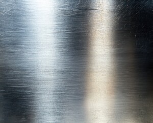 Poster - Polished Stainless Steel Surface with Subtle Brush Marks and Reflection Patterns for Industrial and Modern Design Applications