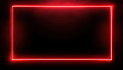 Poster - Red Neon Light Frame on Dark Background Perfect for Creative Advertising and Graphic Design Projects