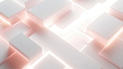 Poster - Minimalistic design with glowing abstract technology shapes