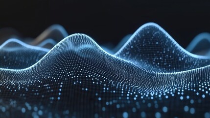 Poster - Abstract digital wave pattern in dark background