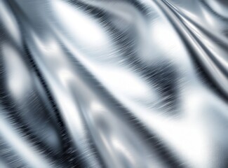 Poster - Smooth and Shimmering Silver Fabric with Elegantly Flowing Texture Creating Reflective Light Patterns and Artistic Striking Visual Appeal for Design Projects