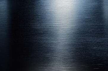 Poster - Smooth and Sleek Brushed Metal Surface with Reflections and Gradients in Shades of Silver and Blue for Background or Texture Applications