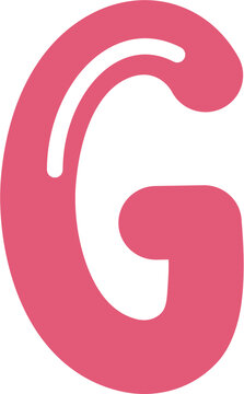alphabet font letter with pink color