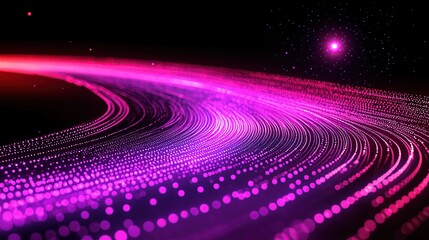 Poster - Abstract glowing particle paths in space