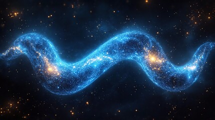 Poster - Glowing cosmic wave energy flow, space background, science fiction, website banner