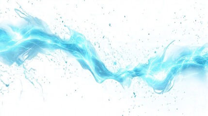 Poster - dynamic electric blue energy wave illustration with glowing,
