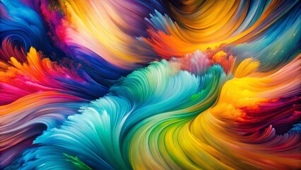 Poster - Artistic Brushstroke Background with Gradient Colors, Copy Space Left