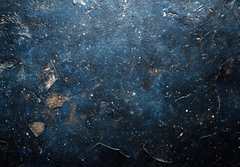 Poster - Textured Blue and Black Surface with Golden Accents and Subtle Speckles, Ideal for Backgrounds, Abstract Designs, and Art Projects