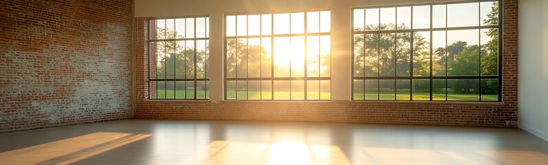 Poster - Industrial-style loft building featuring exposed brick elements, captured in a high-quality image.