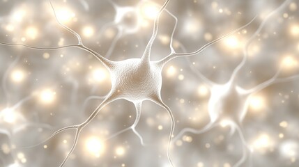 Poster - Neuron network, glowing, microscopic, neural, science, background, research, medical, illustration, healthcare