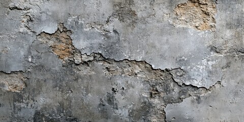 Poster - Textured grunge wall surface with cracks, peeling plaster, and distressed concrete for architectural, industrial, and design backgrounds or concepts
