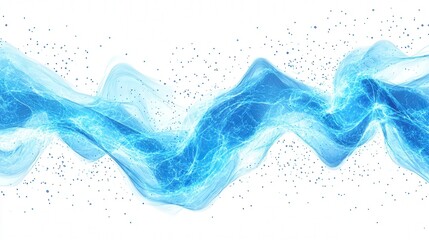 Poster - electric blue energy wave illustration, showcasing vibrant, flowing lines and a radiant glow to emphasize powerful movement