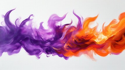 Poster - bright purple and orange flames, creating an energetic and dramatic effect with vivid color contrasts