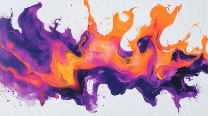 Poster - bright purple and orange flames, creating an energetic and dramatic effect with vivid color contrasts