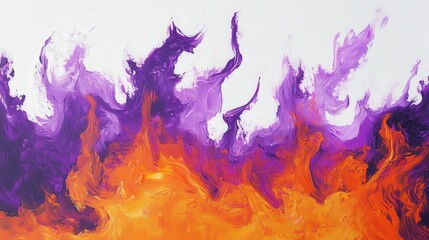 Poster - bright purple and orange flames, creating an energetic and dramatic effect with vivid color contrasts