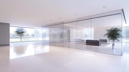 Aufkleber - Large corporate bank headquarters featuring a glass entrance in a modern architectural style.