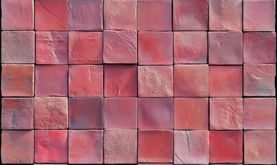 Poster - Textured Pink Tiles Background for Creative Projects, Interior Design, and Modern Aesthetics with Unique Patterns and Shades of Pink and Red