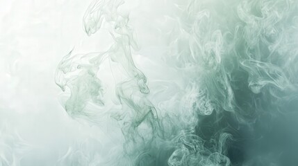 Poster - mystical green smoke forming delicate flame shapes, delivering a magical and enchanting visual representation