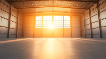 Aufkleber - Large industrial building featuring metal paneling, ideal for commercial and architectural projects.