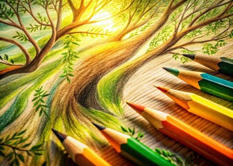 Poster - Biophilic Abstract Pencil Sketch: Long Exposure Organic Texture Art