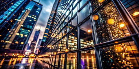 Poster - Black Glitter Skyscraper Reflections: Urban Texture Documentary Photography