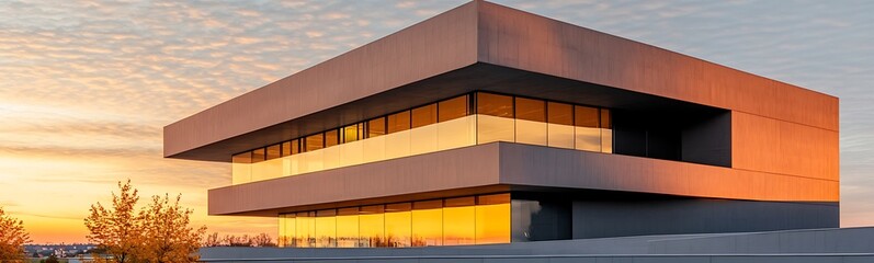 Poster - A low-angle view of a modern skyscraper showcasing contemporary architecture and design.