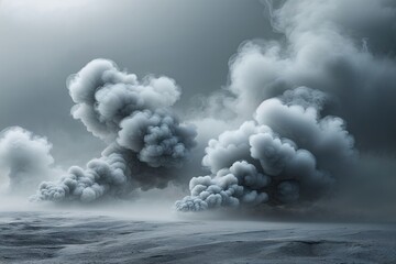 Wall Mural - realistic gray fog and smoke effect on transparent background