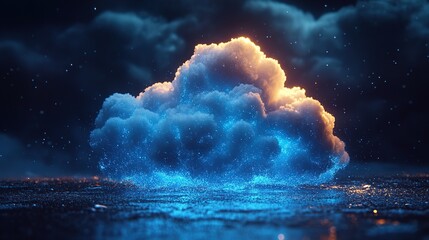 Poster - Glowing cloud computing network data storm