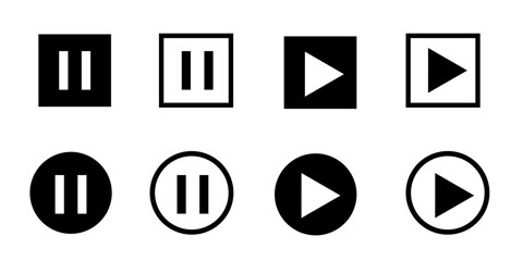 Wall Mural - media player icons set.