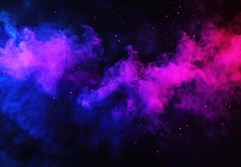 Poster - Vibrant Swirling Smoke Against Dark Background in Shades of Pink, Blue, and Purple, Creating a Mysterious and Abstract Atmosphere for Creative Projects