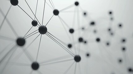 Poster - Abstract network of connected spheres on a white background