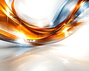 Poster - Glowing abstract waves, digital art