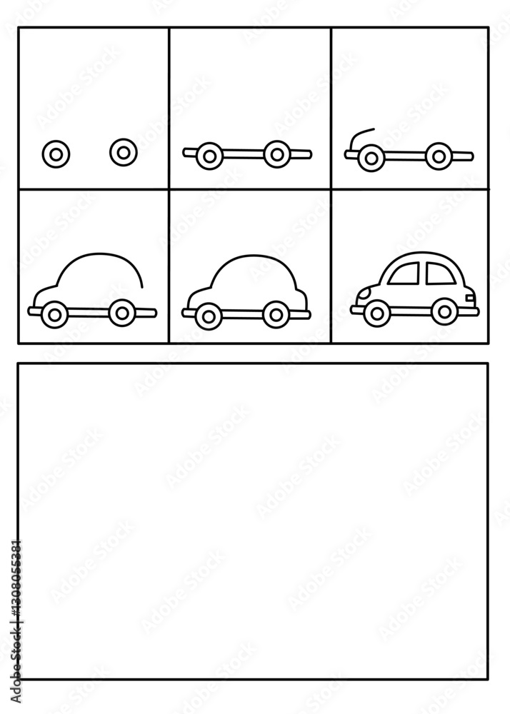 How to draw car step by step for kids, directed drawing car activity, I ...