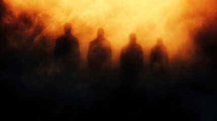 Aufkleber - Mysterious silhouettes emerge from dark, blurred shadows in an abstract background evoking fear and intrigue Generative AI