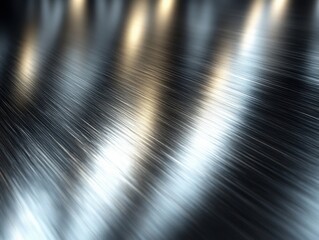 Poster - Abstract image of brushed metal surface with shiny reflections and dynamic light patterns creating a sleek and modern aesthetic for backgrounds and designs