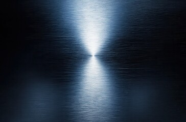 Poster - Abstract light beam illuminating a dark metallic surface with soft reflections, creating a serene and modern atmosphere for design projects
