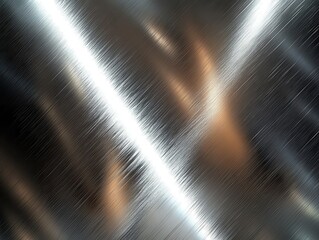 Poster - Abstract metallic background with brushed texture and soft highlights, creating a shiny, reflective appearance perfect for various design applications