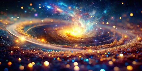 Poster - Cosmic Glitter: Macro Shot of Sparkling Stardust and Nebulae