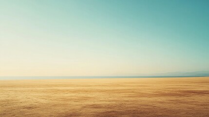 Aufkleber - Serene sunset over empty beach with long stretch of sand and horizon in distance inviting relaxation Generative AI