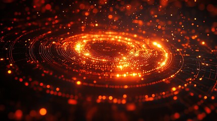 Poster - Fiery swirling energy vortex, dark space background, futuristic design, digital art