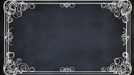 chalkboard textured background with ornate frame, perfect for menu design