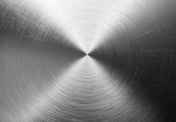 Poster - Close-Up View of Polished Metal Surface with Circular Grains and Reflective Finish Showcasing Textured Patterns and Light Reflections in Gray Tones