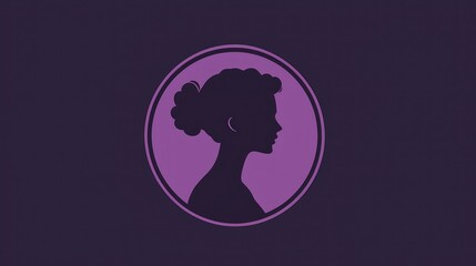 Poster - A simple International Womenâ€™s Day icon featuring a silhouette of a woman in a circle.