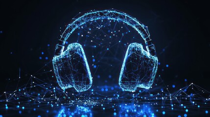 Poster - A symbolic representation of podcasting with connected nodes and global reach visuals.