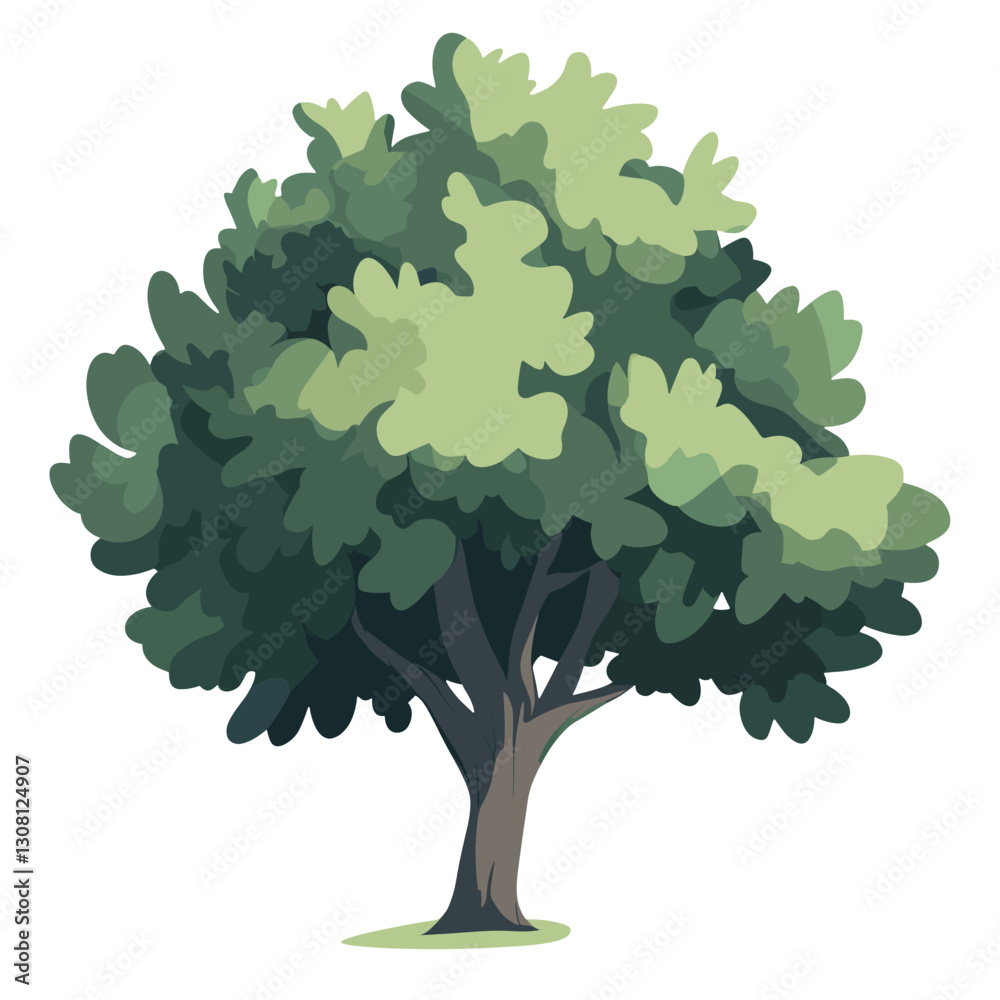 Oak tree art illustration oak vector Stock Vector | Adobe Stock, image size:1000x1000